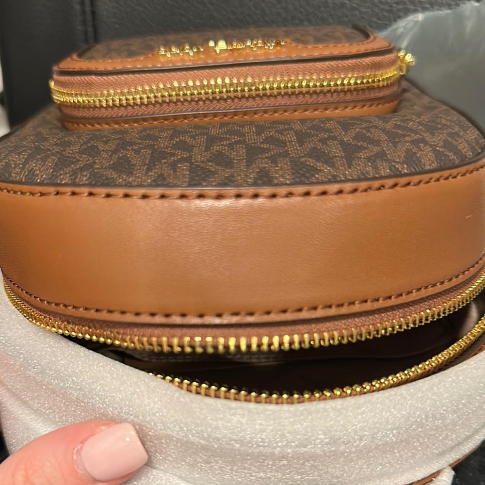 Michael Kors Brown Tan Backpack with Signature Monogram - Picture 7 of 8